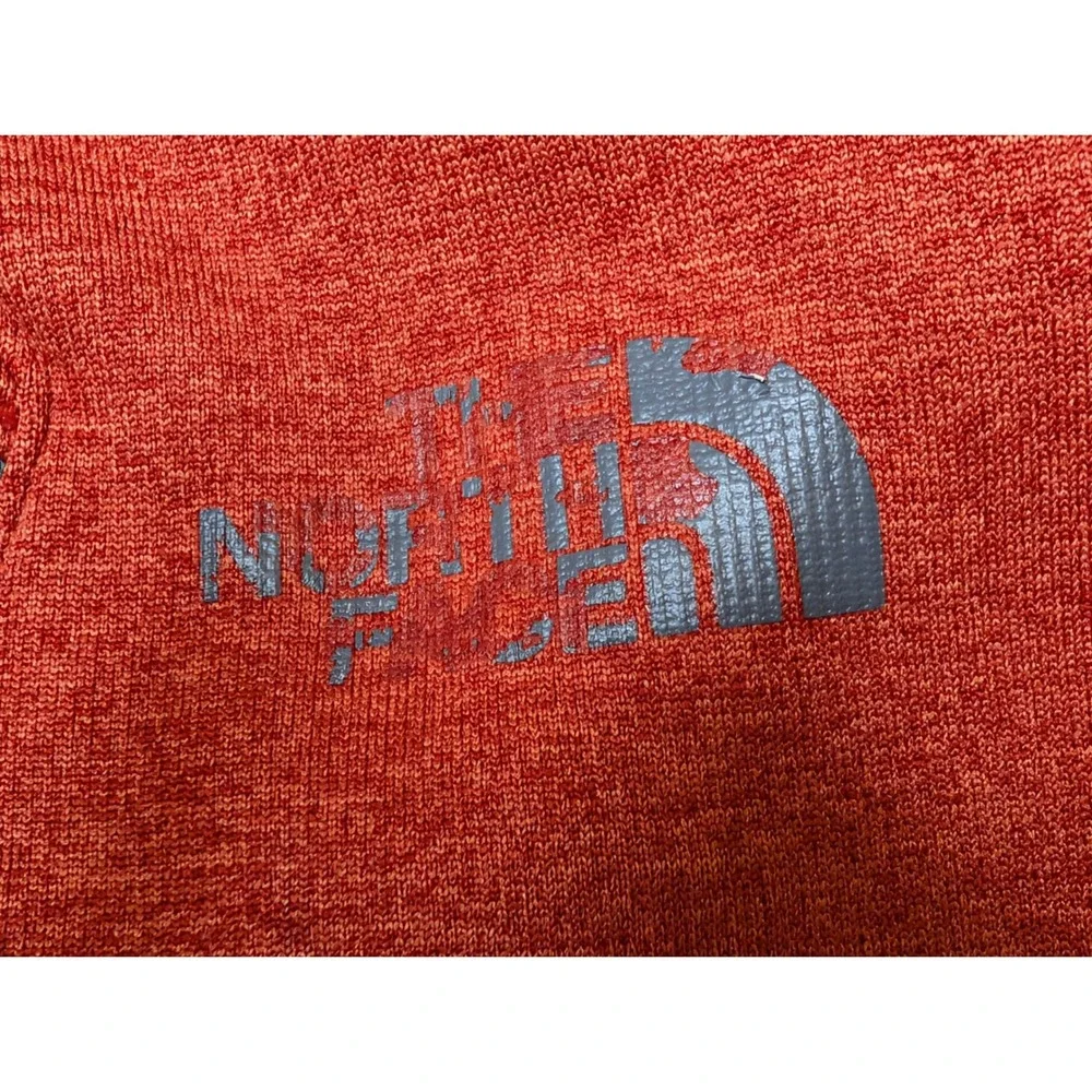 The North Face Pullover Mens Medium Orange 1/4 Zip Fleece Heathered Activewear